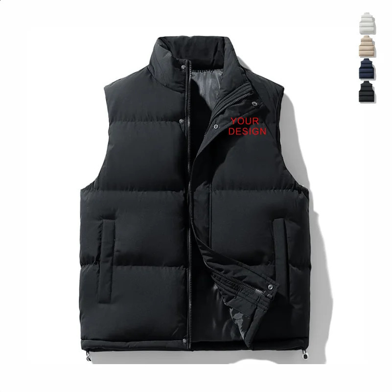 Winter Jacket Men Sleeveless Vest Fit Stand Collar Sleeveless Down Cotton Autumn Winter Casual Waistcoat Coat Trends Men Warm To 260916