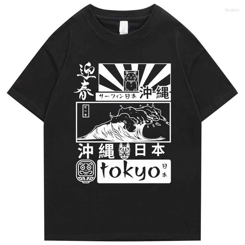 Men's T Shirts Cotton Japanese Retro Hip Hop T-shirt 2026 Street Fashion Painting Short Sleeved Summer Harajuku