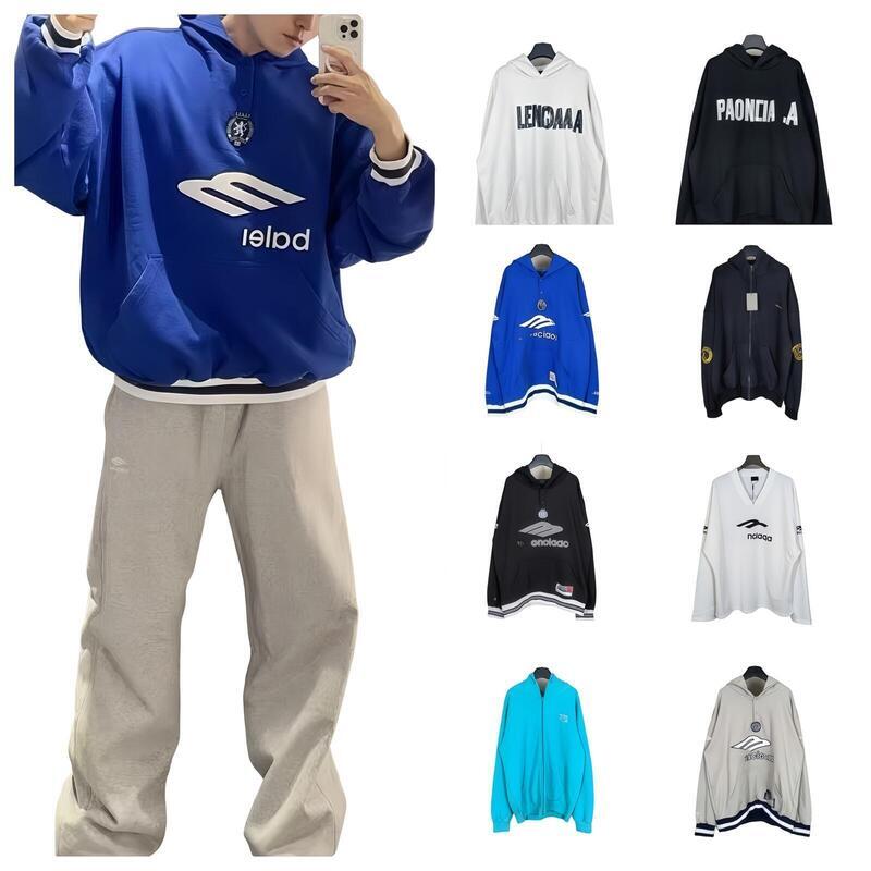 High Mens Balhoodies Plus hoodies Round neck polar style summer wear with street pure cotton embroidered hoody and printed sweater tees