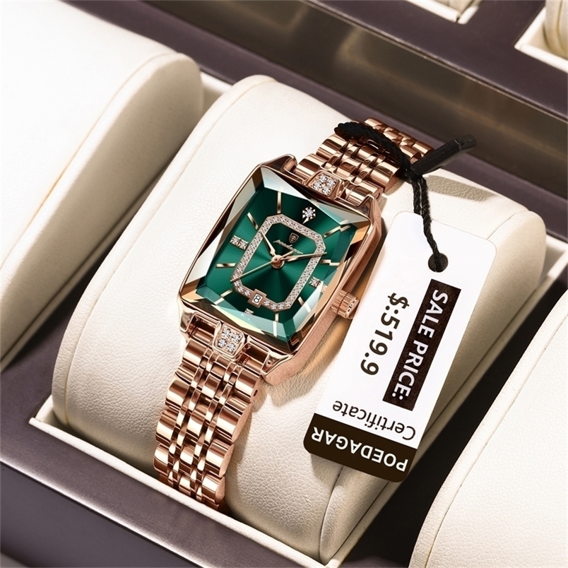 POEDAGAR y Watch For Woman Waterproof Calendar High Quality Ladies Stainless Steel Quartz Women's Watches ElegantBox 260916