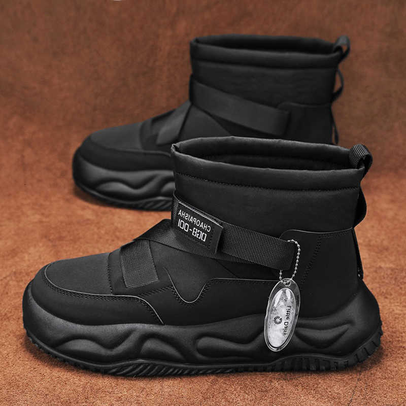 2025 Winter Trend Thick Soled fa1able Casual Sports High Top Outdoor Plush Warm Cotton Shoes Men's Snow Boots D260917
