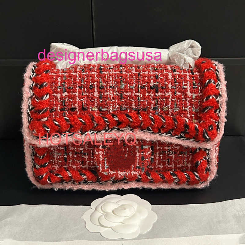 Luxury Designer Bag 25k Coarse Woolen Ribbon CF Classic Mini Medium Shoulder Crossbody Bag For Women Yqtgood