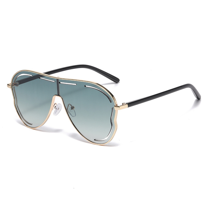 High-end Designer Sunglasses Vintage Brand Designer Luxury Sunglasses New One-piece Large Frame Toad-shaped European and American Style Personality