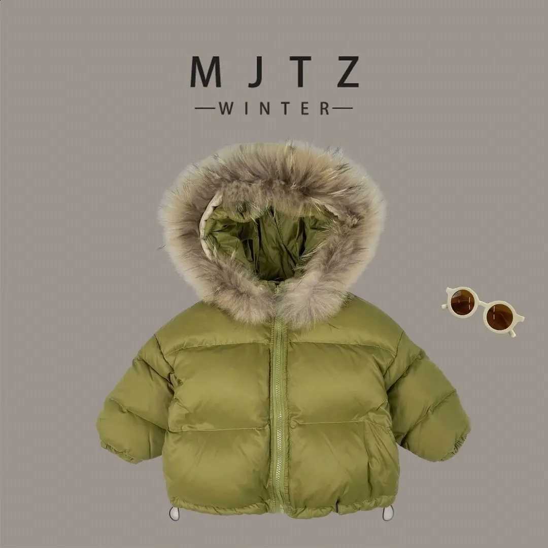 Jacket Korean Kids Winter Down Fox Luxury Fur Collar Children's Thicken Warm Coat Baby Boy Girl 2-10 Y Kids Outerwear Snowwear J260917