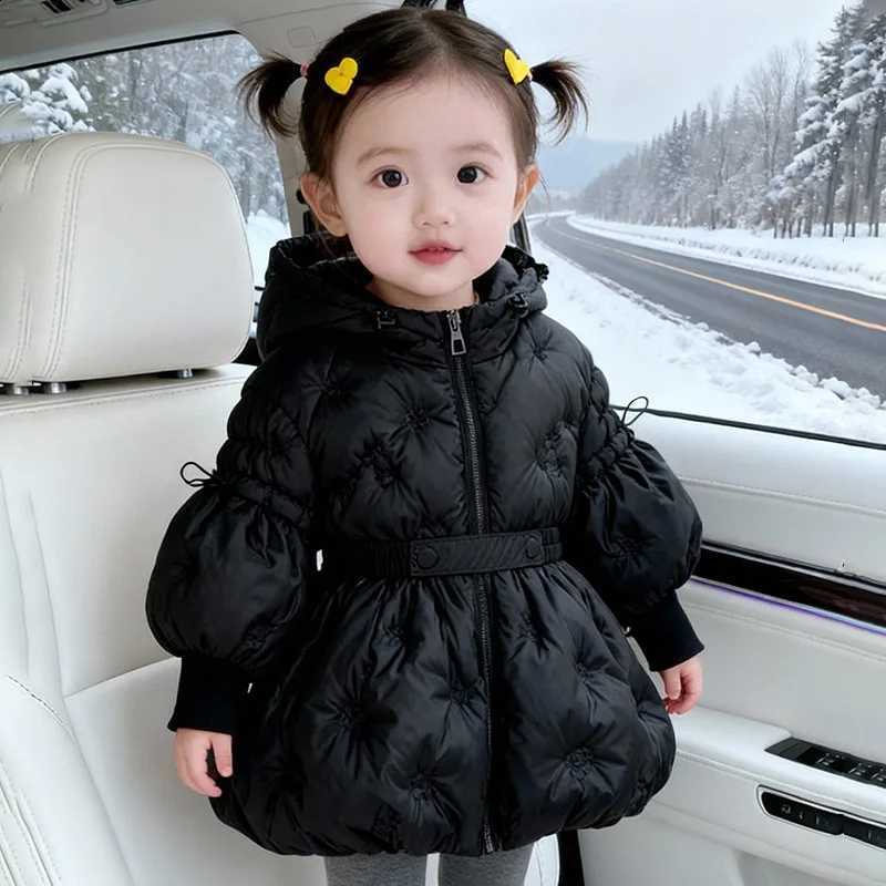 Lantern 2026 New Winter Girls' Sleeves with Three-dimensional Embroidery and Waist Cinching Warm Cotton Jacket J260917