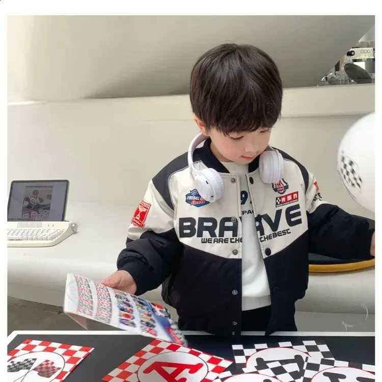 Coat 2025 Racing Big Kids Teens Fashion Clothes Baseball Jacket For Teens Girls Boys Cardigan 4 To 12 Children Outwear CoatsT260916