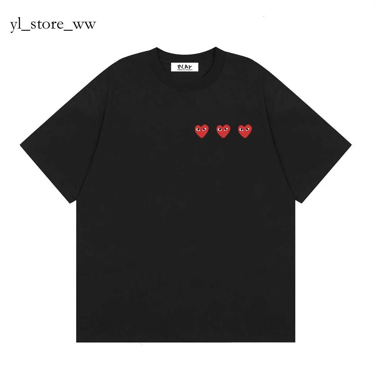 Comme Shirt Tee Big Hearts Print Graphic TEES Mens Women Cotton Short Sleeve Commeness T Shirts Summer Unisex Luxury Sweatshirt Play Red Heart Tshir