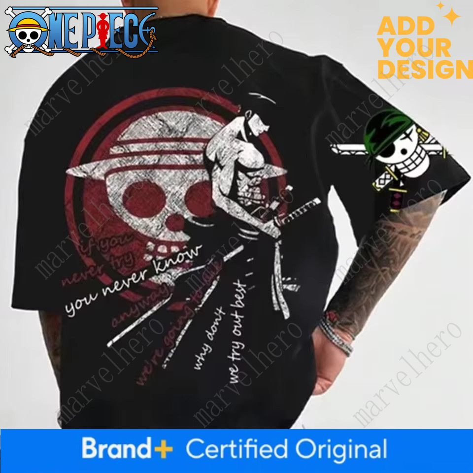 2026 new One Piece summer T-shirt, anime Roronoa Zoro spring and autumn men's short-sleeved T-shirt