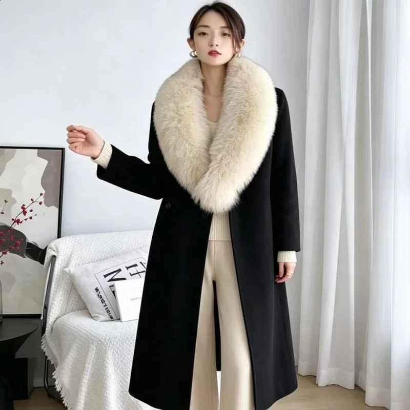 Fox Fur Collar For Women Coat Jacket Winter Furry Scarf Warps Hood Decor Neck Warmer Large Size Shawls 260915