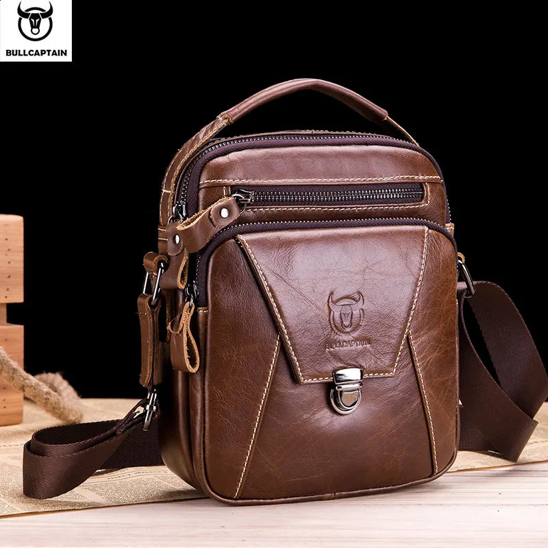 BULLCAPTAIN Genuine Leather Men's Bag Single Crossbody Shoulder Messenger 260917