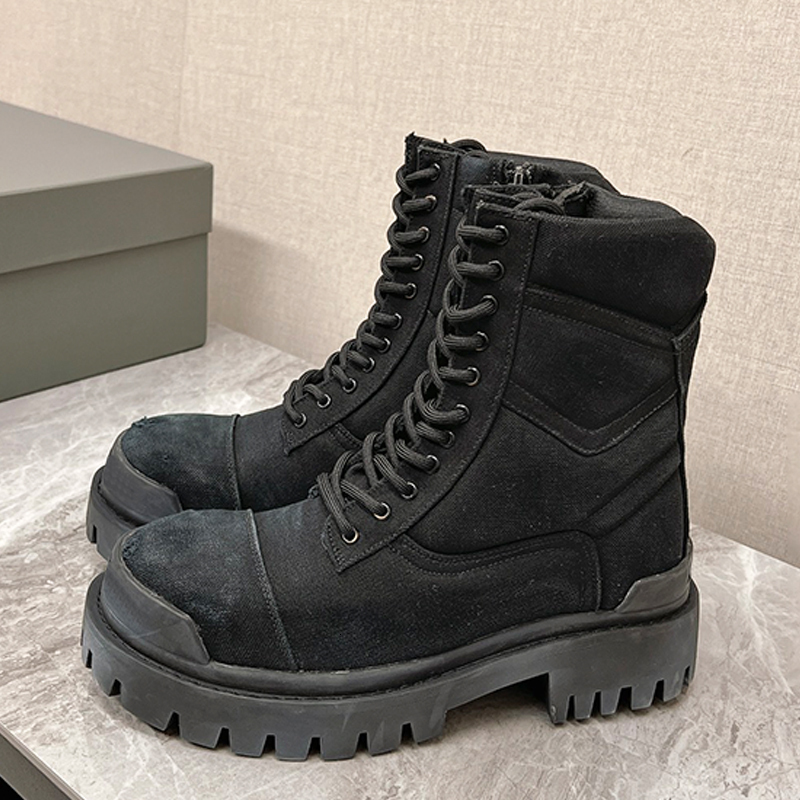 Livraison Gratuite Designer Hommes Bottes 2026 Combat Strike Bottes En Détresse Toile Botte De Mode Bottine Rétro Chevalier Bottes Hiver Femmes C