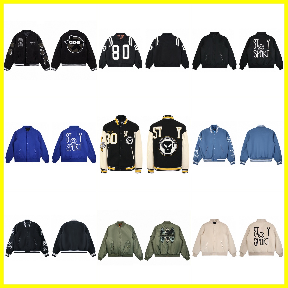 Designer Luxury high quality Mens coat Baseball jersey jacket American trendy brand loose and casual pilot style jacket Windproof High Street Hip-Ho