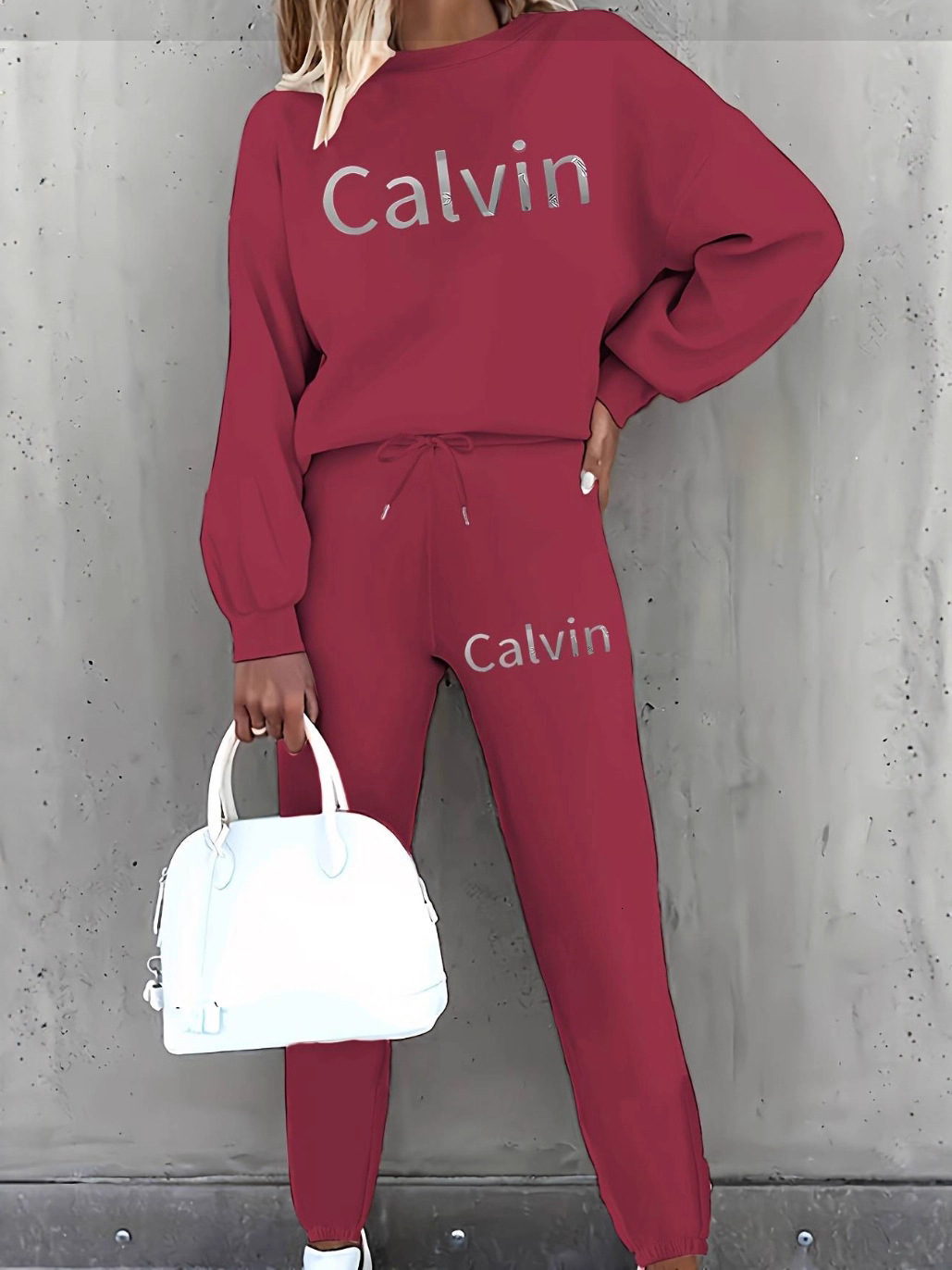 Designer 2026 Autumn Winter European American Hot Sale New Printed Round Neck Sweatshirt Sports Set