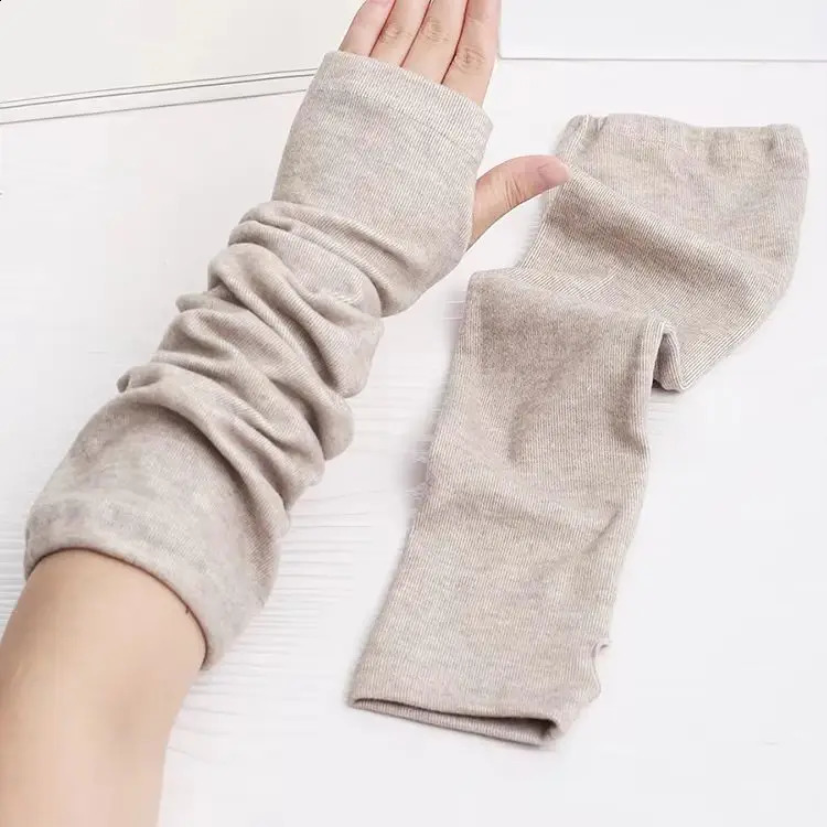 Autumn Winter Hand Sleeves Women Thicken Fashion Casual Warm Long Sleeve Fingerless Gloves Cuff Mittens Arm Warmers260915