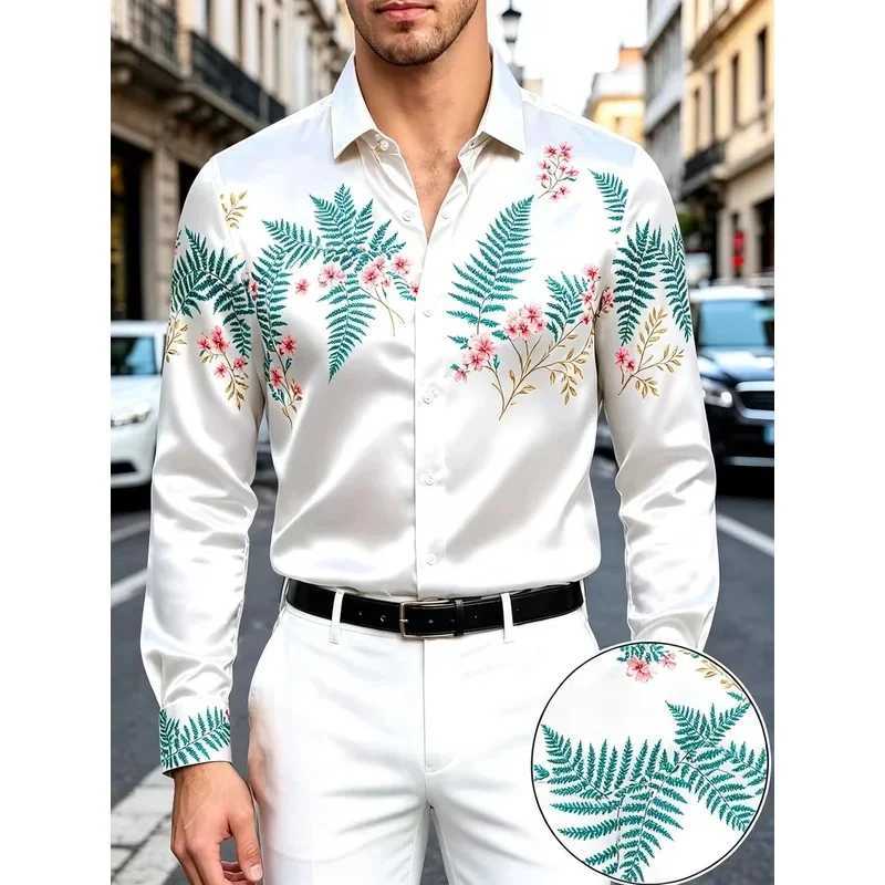 New Men's Dark Street Casual Shirt Black Panther Tree Root Leopard Pattern 3D Printed Long Sve Shirt Clothing Q260917