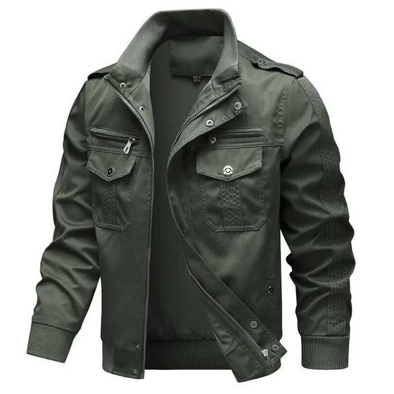 New Fashion Men Multiple Pockets Cargo Jackets Autumn Male Cotton Outdoor Stand Collar Casual Coats Tooling Jackets EU XXL S260917MMZJ