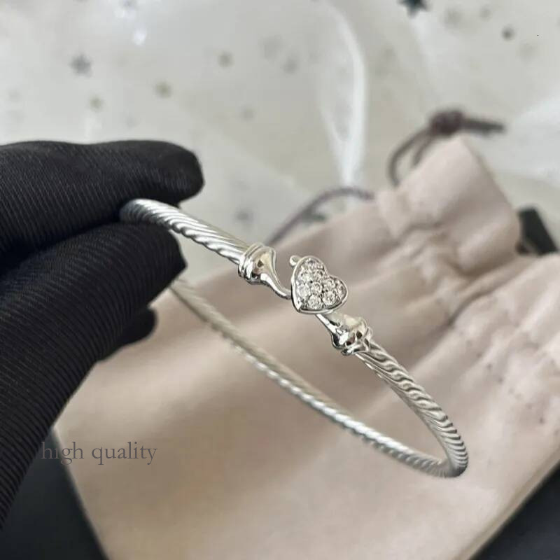 Designer Davidity Yurmanbracelet Women Wire Bracelets For Women Men Cable Bangle With Gold Silver Pearl Cross Diamond Accents Luxury Fashion Jewelry