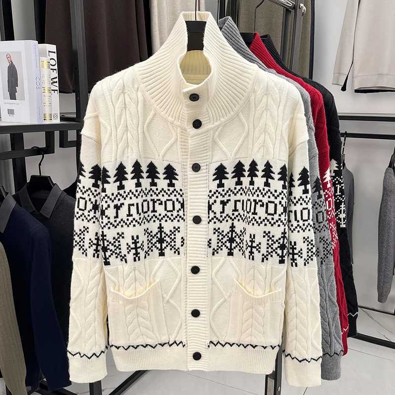 Sleeve Designer Men's New Long Exquisite Hooked Thick Sweater Autumn Winter High Quality Trendy Warm Knitted Cardigan Men's Wear J260916