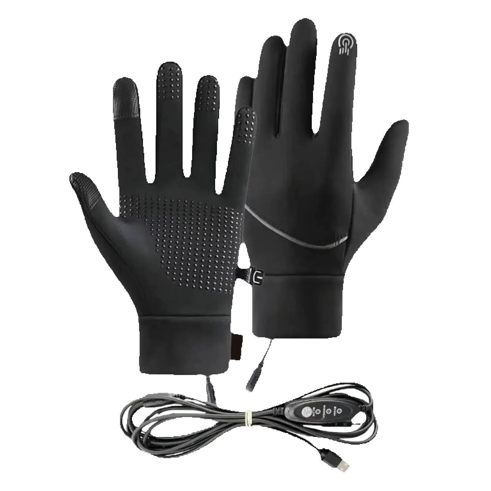 2026 outdoor New USB Heated Gloves Hand Warmer Mittens Eletric Thermal Heat Cycling Skiing Fishing Biker Glove Heating 250908 Free Shipping