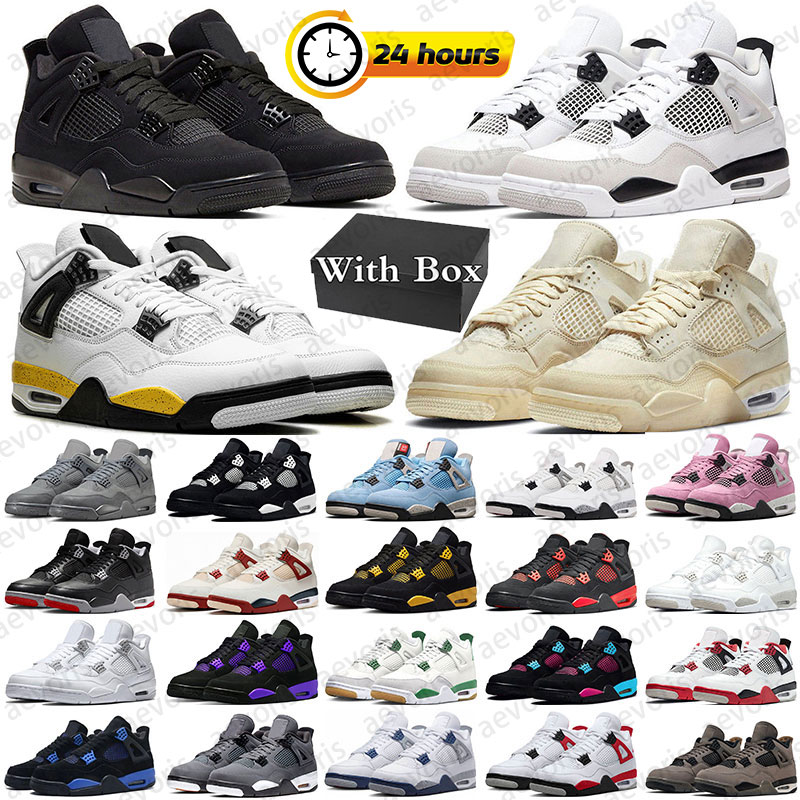 free shipping 4 4s with box designer basketball shoes j4 mens trainers sneakers Military Black Cat Tour Yellow Bred Reimagined women sports outdoor
