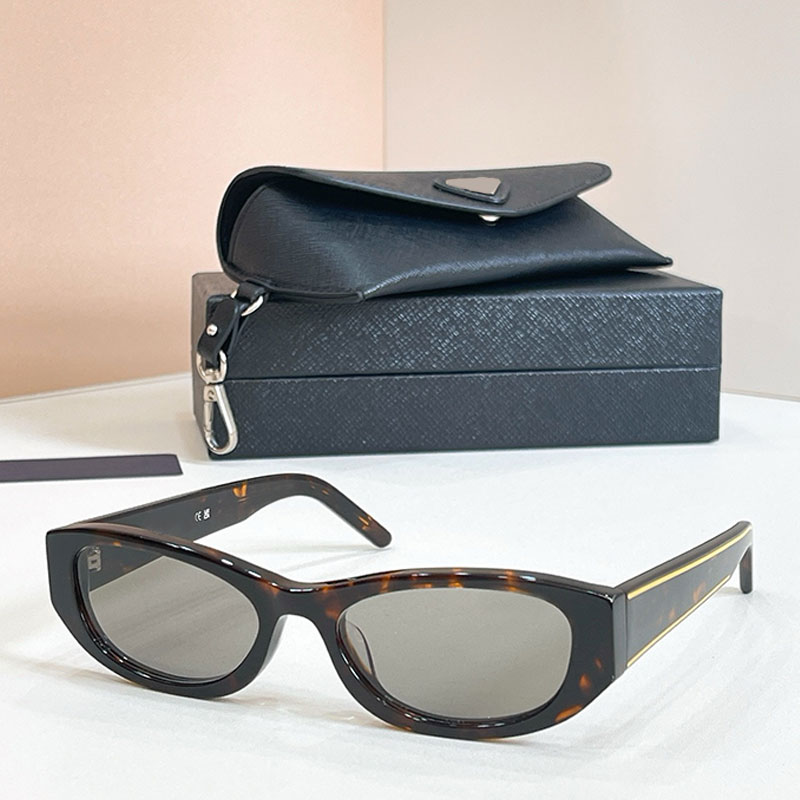 Mens Cat Eye Sunglasses Narrow Edition Small Oval Frame Tortoiseshell Board Frame Mirror Legs Gold Lines Adorned OPR D22S Outdoor Camping With Box