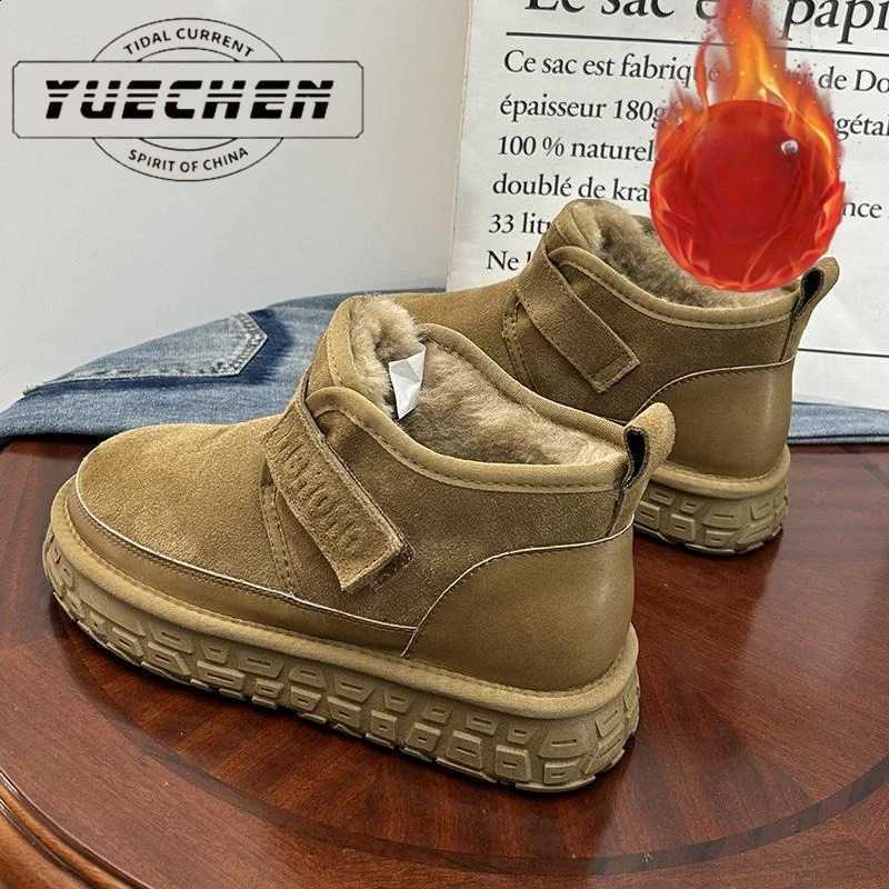 Autumn and Winter Fur-Lined Thickened Warm Mid-Calf Cotton Shoes Thickened fa1 Casual Bakers Shoes Men's Snow Boots D2609171
