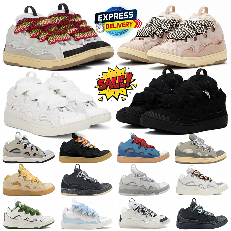 Designer shoes sneakers for men women lanvissneakers Black ivory black leather nappa leather mens trainers runners chaussure luxury platform shoe