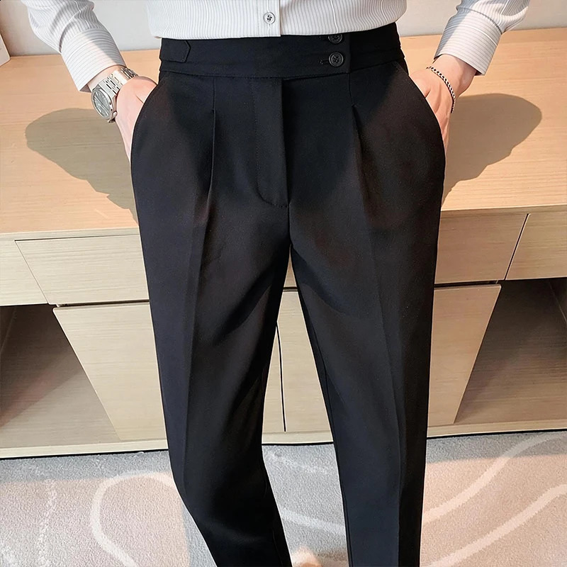 Mens Light y Naples Slimfit Dress Pants Casual Italy Retro Premium Elegant Leisure Suits Trousers 2026 Spring 260917