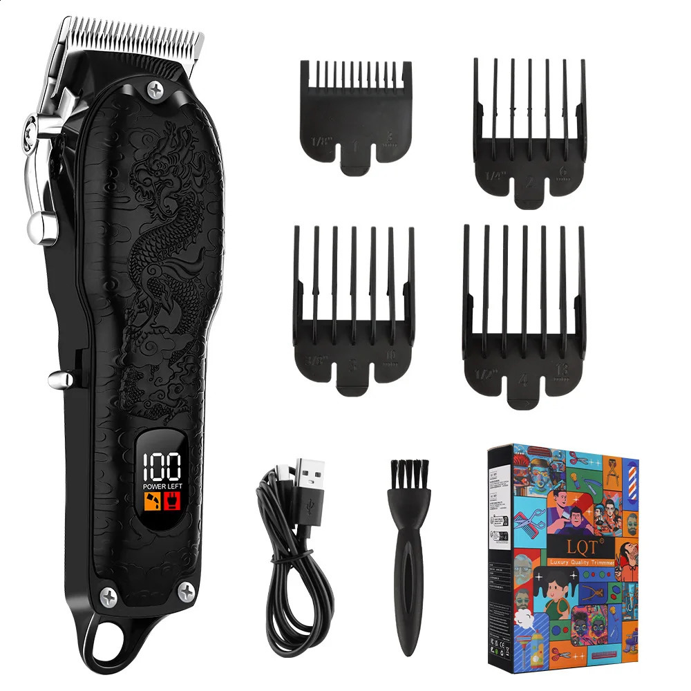 LQT T9 Professional Men's Hair Clipper Set USB Rechargeable LCD Display Perfect for Christmas Gift 2000 MAh Lithium Battery 260917