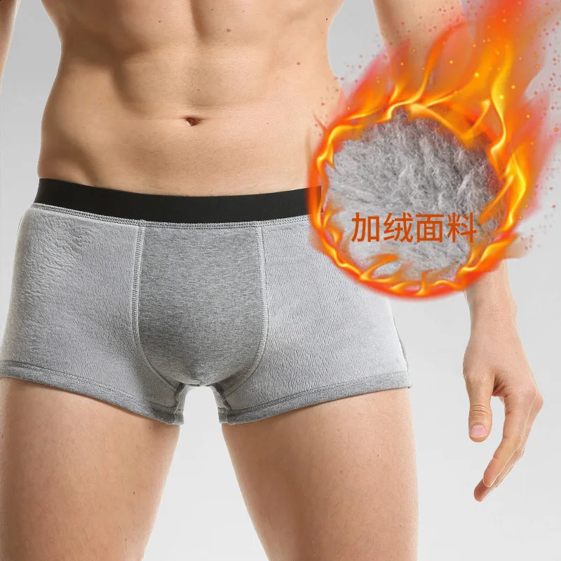 3Pack of Warm Underwear for Men Velvet and Thickeneded Men's Boxer Briefs Autumn Winter ColdProof Shorts Boys' Sports 260917