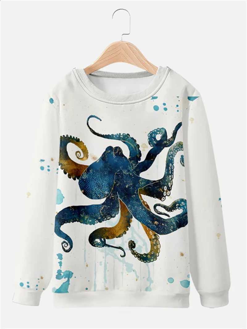 Men's Animal Pattern Sweater New Men Creative 3d Print Tentacle Graphic Long Sleeve Fashion Autumn Harajuku Sweater Oversize Top J260916