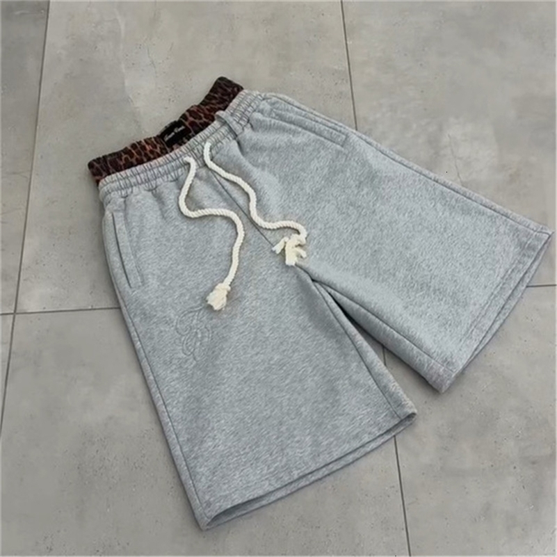 Y2K Loose Harajuku Short Pants Hip Hop Rock Double Waistband High Waist Cropped Letter Embroidery WomenMen Sweat Sports Shorts a260916