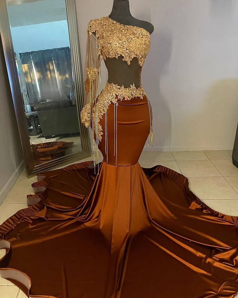 One Shoulder Prom Dresses For Women Mermaid Evening Gown Black Girls Party Wear Vestidos De Gala