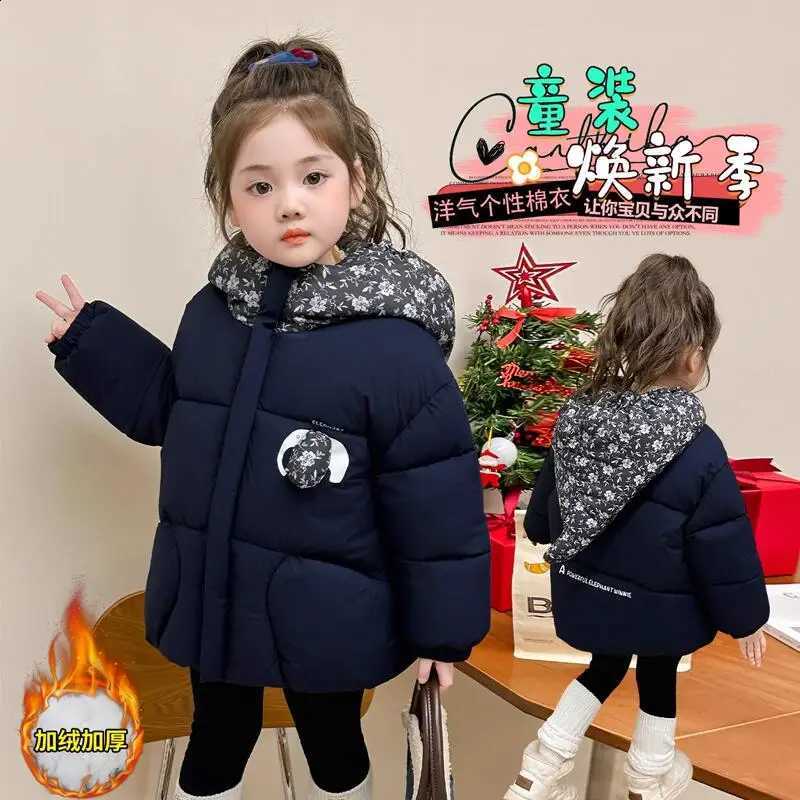 Winter Jacket Girl Autumn Cotton-Padded Coat Tops Zip-Up Jacket Hoodie Child Keep Warm Kawaii Fashion New Style Casual Clothing J260917