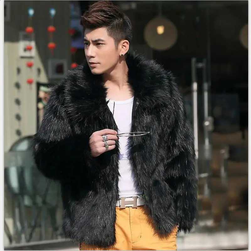 Fur Solid Long Sleeve Faux Turn Down Collar Coat Cardigan Fur Single Breasted Outerwear Autumn 2025 High Street Slim Fit W260915