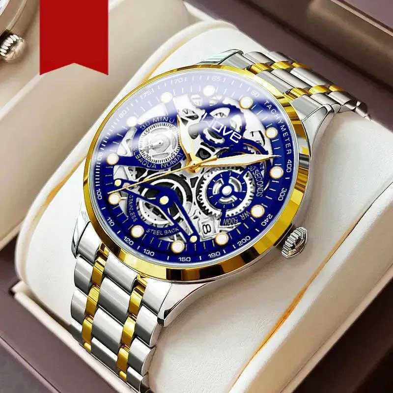 UTHAI Men's Watch Business Light Luxury High-End Brand Versatile Gold Hollow Male Fashion Quartz Clock WatchesT260916
