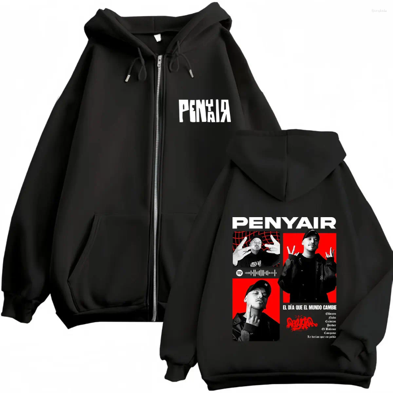 Men's Hoodies Penyair Tour 2026 Graphic Zipper Hoodie Men Women Hip-hop Sweatshirt Casual Loose Fashion Long Sleeves Zip Up Jacket