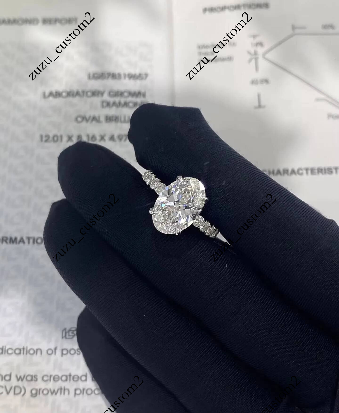 IGI Certified CVD HPHT Lab Grown Created Diamond 3CT D VS1 VS2 PT950 Gold 6g Oval Engagement Ring Jewelry Rings for Women