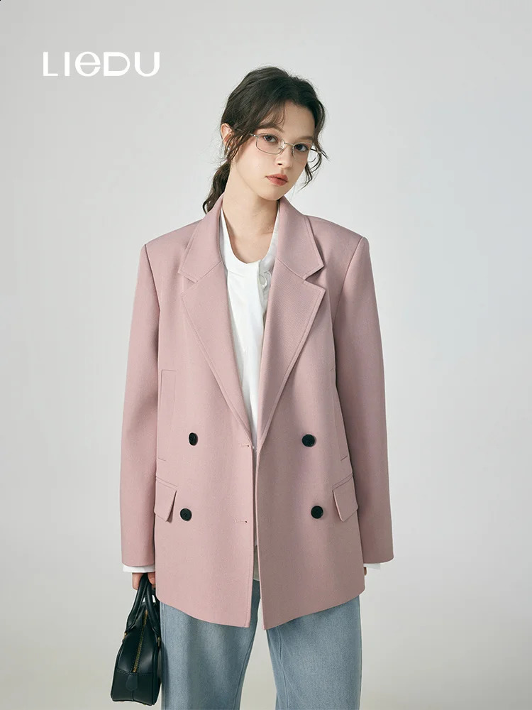 LIEDU French Vintage Fashion Elegant Commuter Women Pink Suit Jacket Loose Casual Blazer Spring Summer Office Daily Outfit 260915
