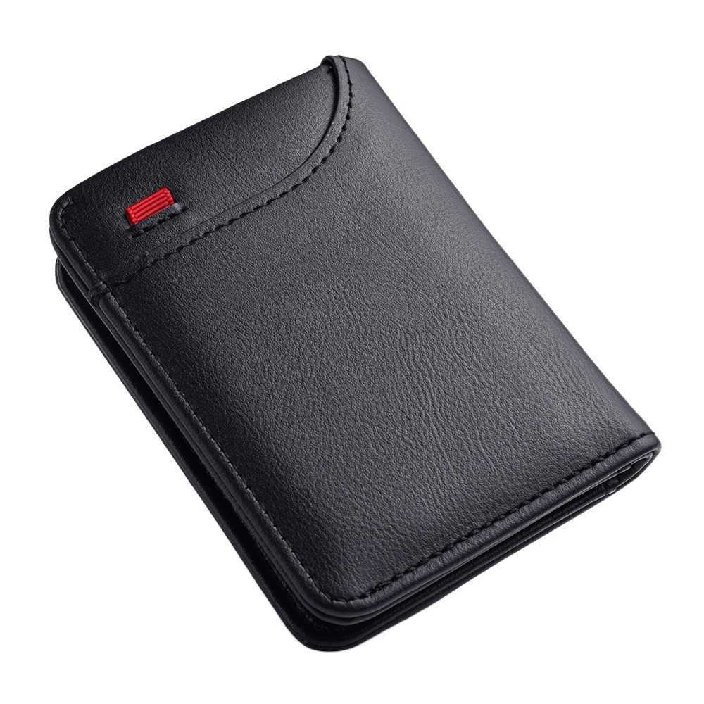 Color Retro Solid Short Men Wallet Two-Fold Ultra Thin Men Holder Mini Multiple Slots PU Leather Coin Purse MaleT260917
