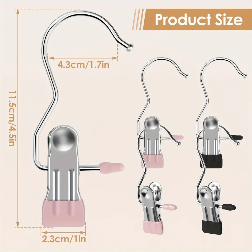 Stainless Steel Clothespins 10pcs Hanging Organizer Portable Closet Clip