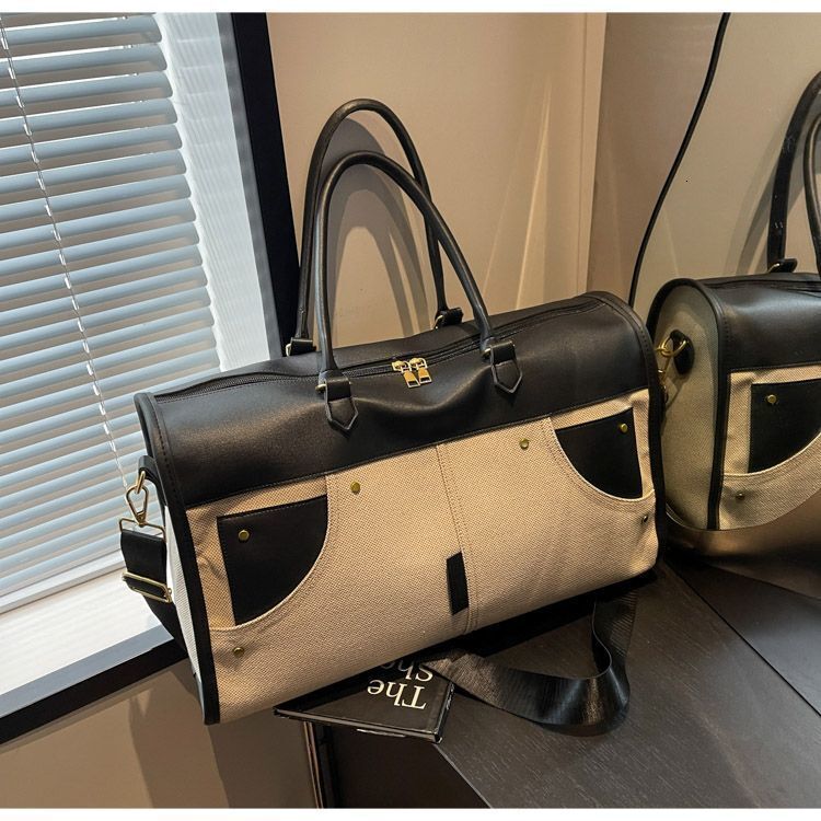 Travel Woven Large Capacity High-End Feel Single Shoulder Business Trip Fitness Storage Korean Style Women's Tote Bag Wholesale 1f