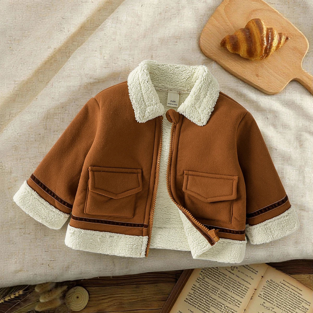 2025 Baby Boys Autumn Winter Long Sleeve Warm Jackets Fashion Fleece Outwear Korean Zipper Thickness For 1-3Y Clothes Coat260916