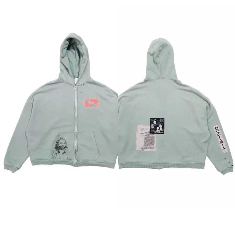 Fall Winter Heavy New Paly Sweatshirt High Street Trend Hip Hop Piercing Men Women Water Diamond Fashion Loose Zipper Hoodie X260916