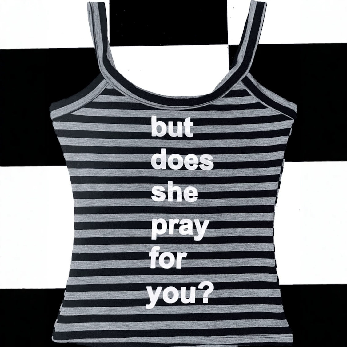 New European and American fashion niche Y2K leopard patchwork casual slim-fit letter print tank top 74