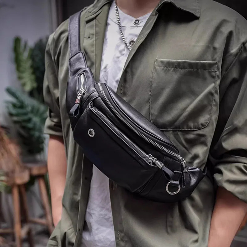 AETOO A highend men's casual crossbody bag made of genuine leather and sheepskin featuring a sophisticated co 260917