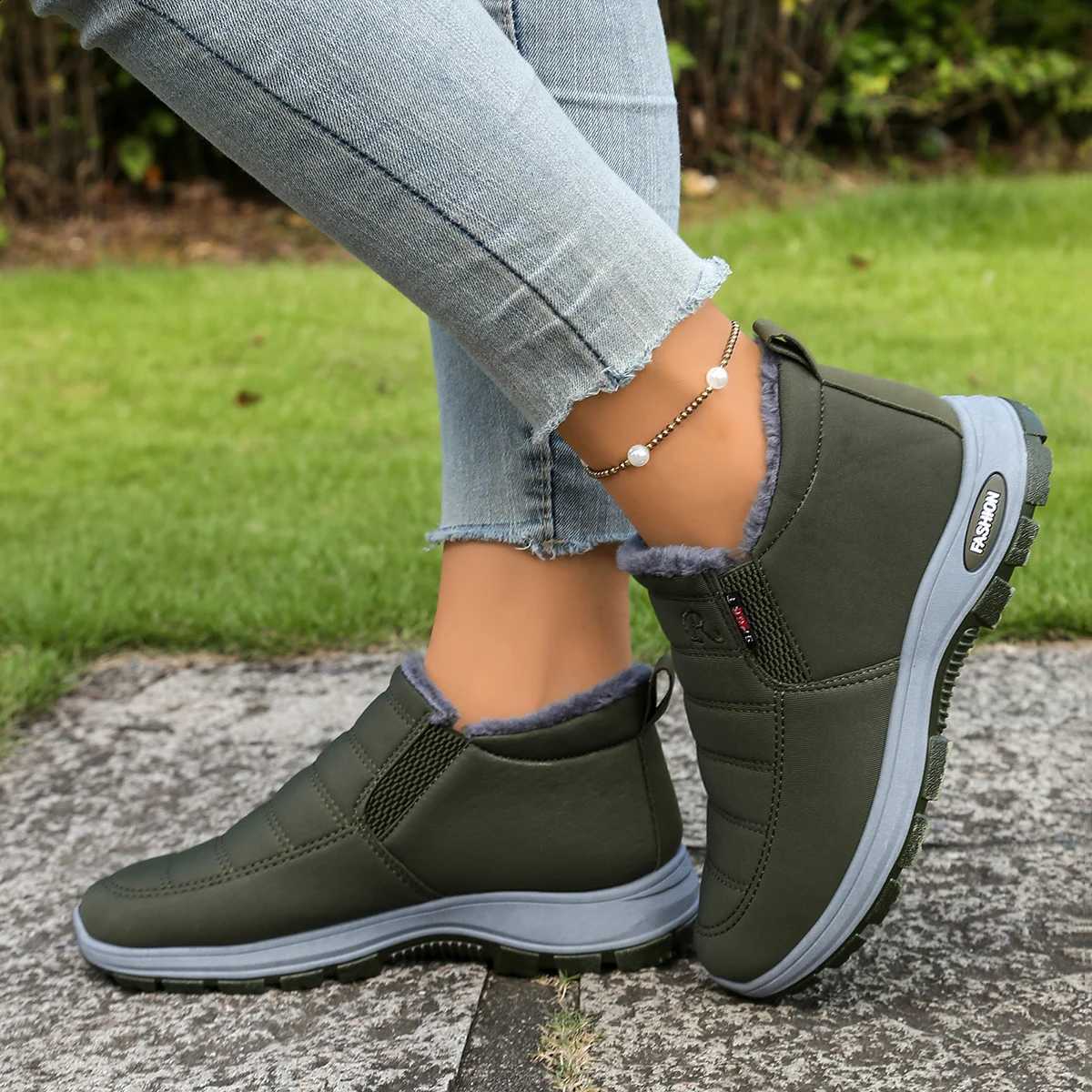 Couple Shoes Men's and Women's Casual Shoes Warm Fleece Thickened Anti-Slip lightweight Snow Boots with Free Shipping D2609171