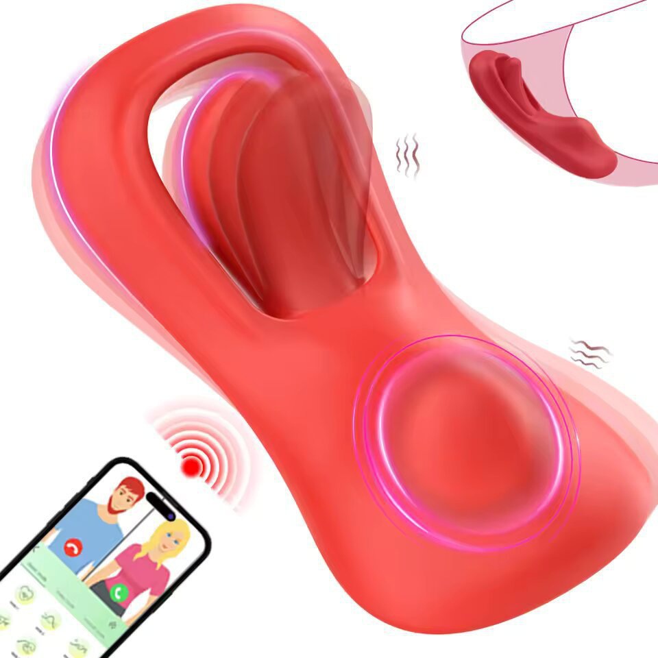 Wireless APP remote control wearable massager sex products women's hollow wearable double motor vibration beat