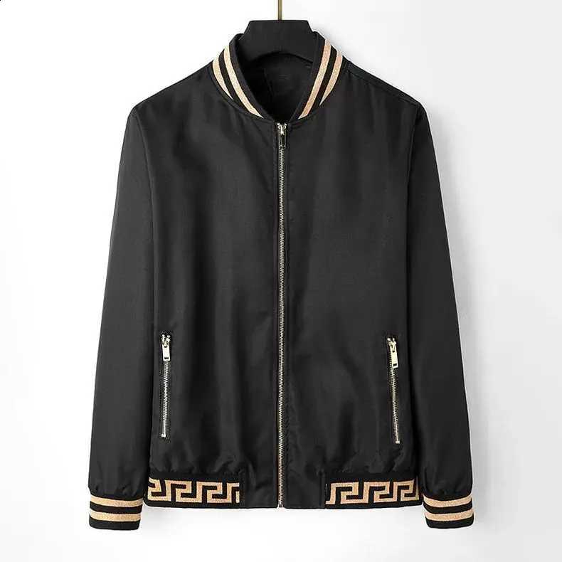 Men's Black Bomber Jacket Casual Zip Up Baseball Jacket Lightweight Outerwear C260917