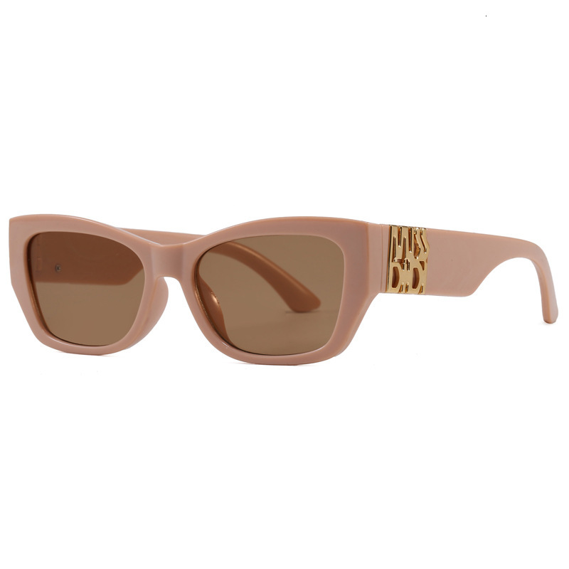 Vintage Brand Designer Luxury Sunglasses European American Fashion Cat-Eye Sunglasses, Stylish Slimming, With UV Protection, Perfect For Street Phot